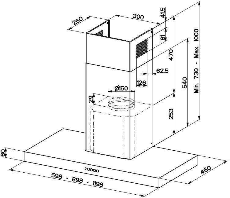 Faber STILO-COMFORT-X-A60 | Chimney Hood | Stainless Steel